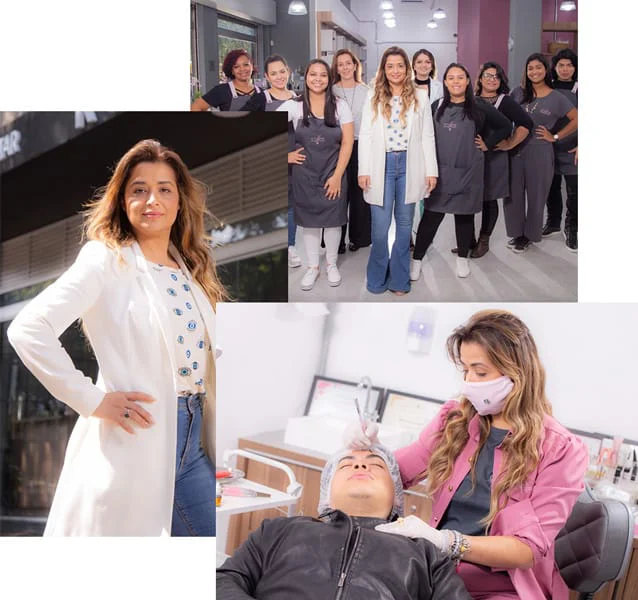 Mosaico com fotos da Tati